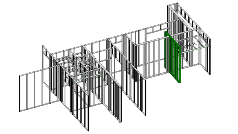 4C interior partition framing layer